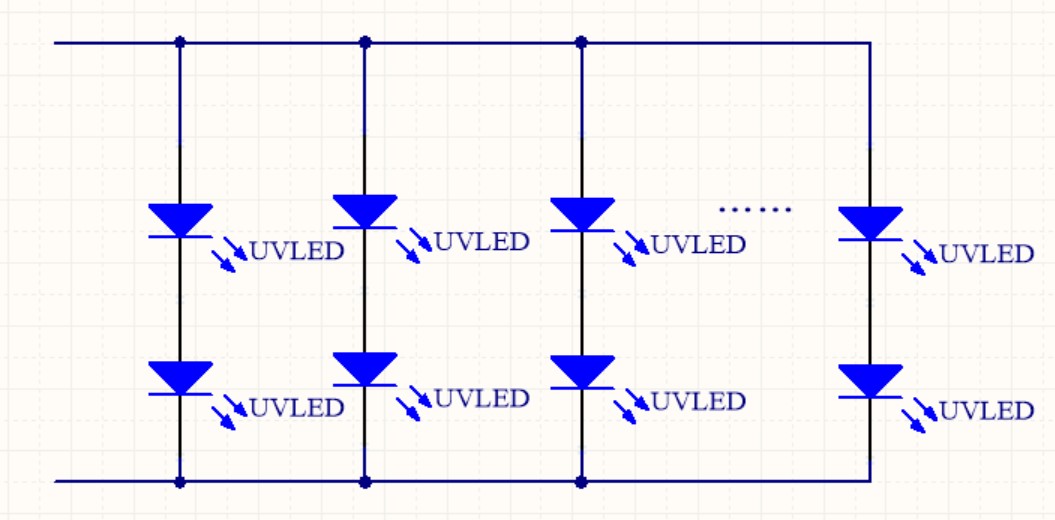 UVLED灯珠混联示意图